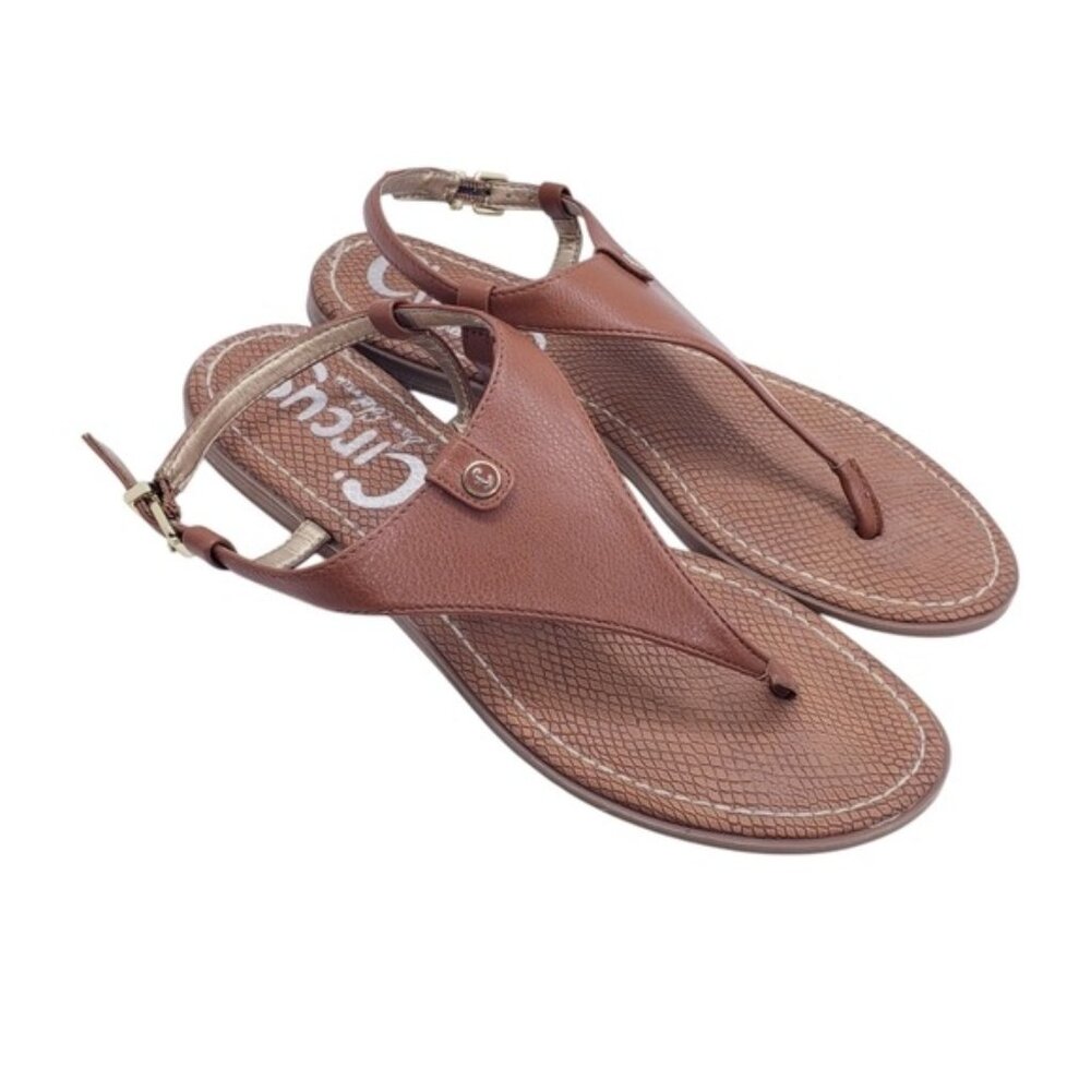 Sam Edelman Carolina Brown Faux Leather Ankle Strap Sandals Women's Size 9